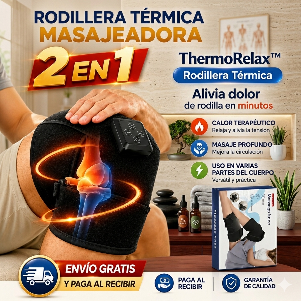 🦵 Rodillera TermoRelax (Masaje + Calor Terapéutico)