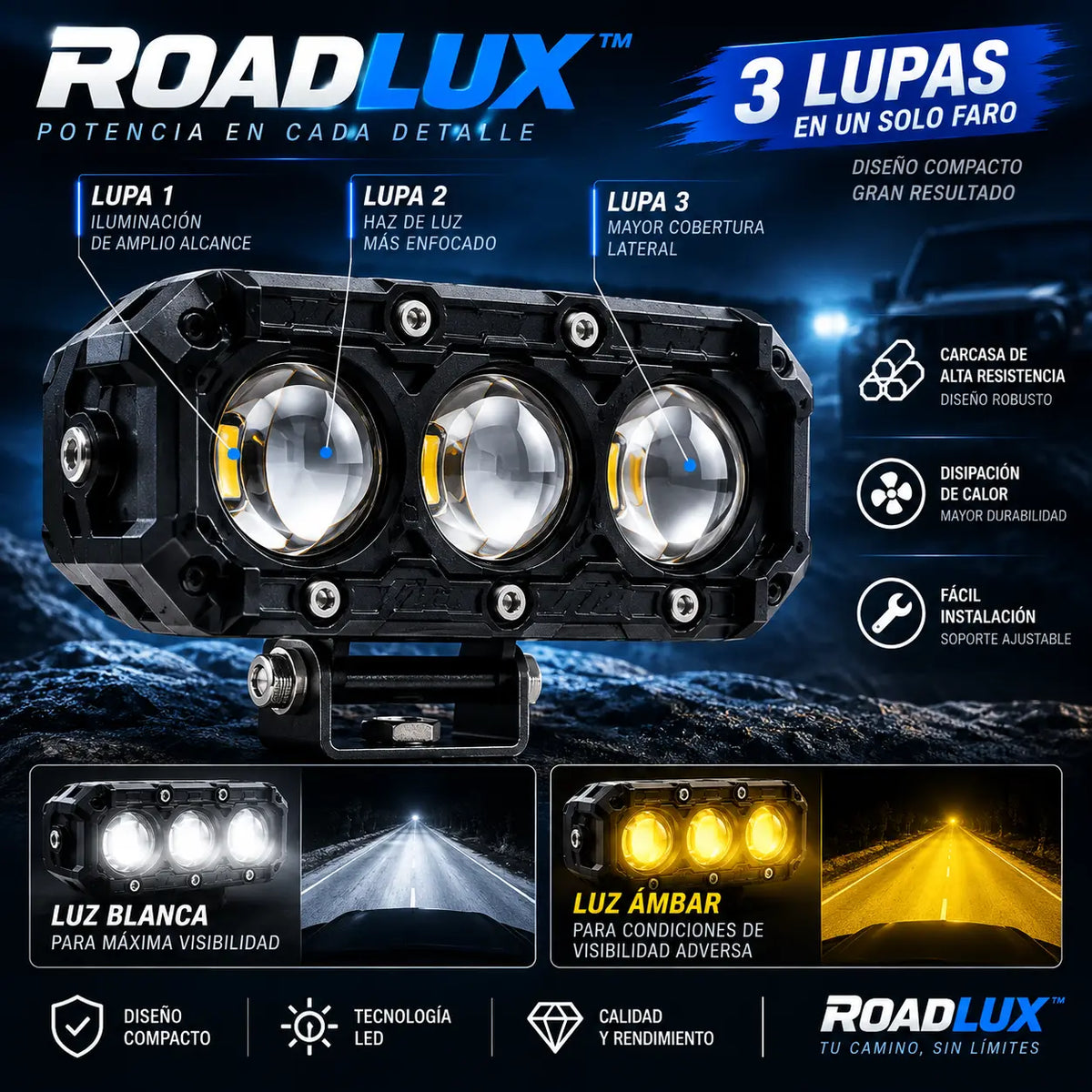 ROADLUX-Faros Led Largo Alcance