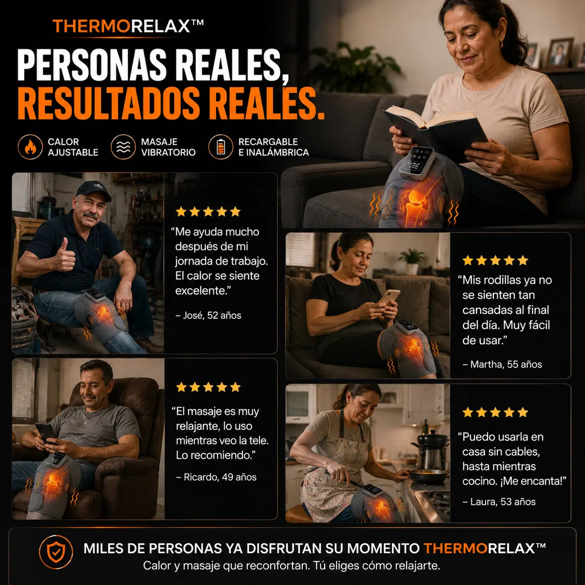Rodillera TermoRelax -Masaje + Calor Terapéutico🦵🦵