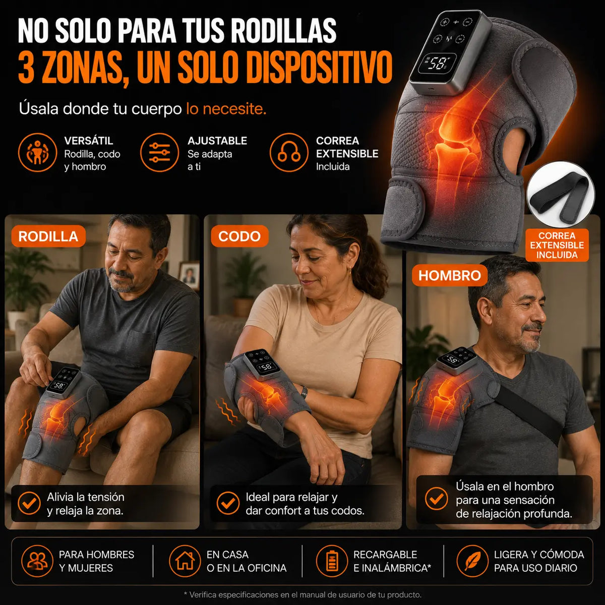 Rodillera TermoRelax -Masaje + Calor Terapéutico🦵🦵